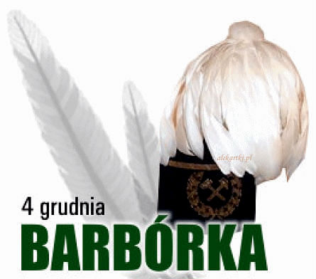 Biała kartka z zielonym napisem barbórka